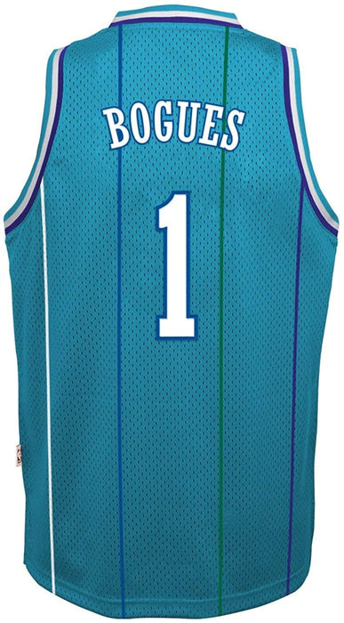 Outerstuff Muggsy Bogues Charlotte Hornets Aqua #1 Youth Throwback Soul Swingman Jersey (Youth - X-Large)