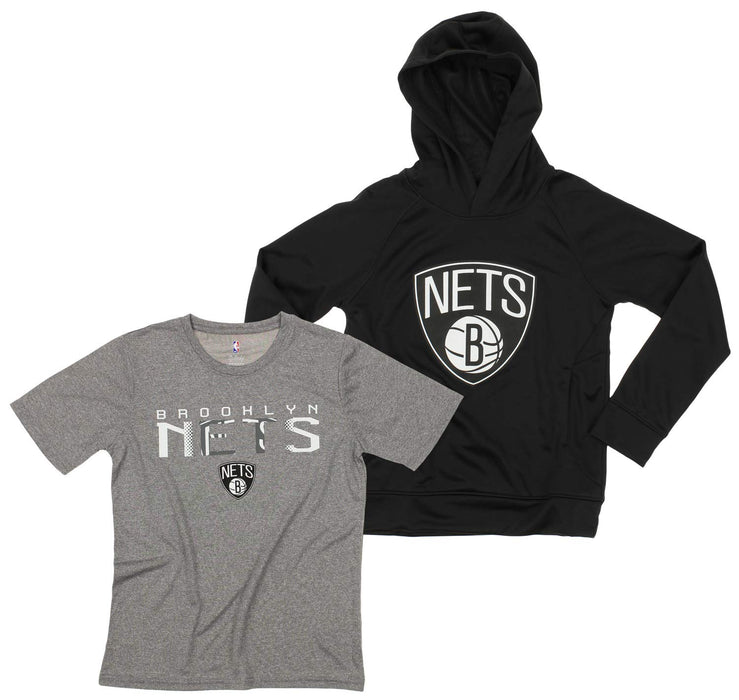 Outerstuff NBA Youth Boys (8-20) Team Hoodie and Tee Combo Set, Brooklyn Nets, Small (8)