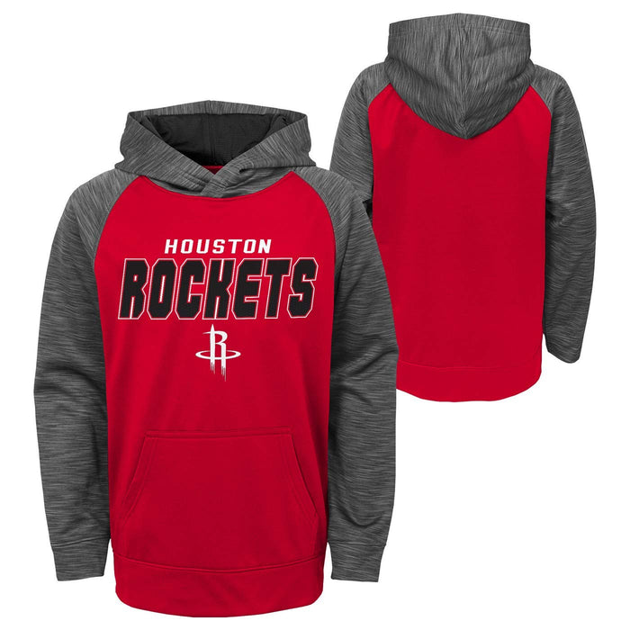 NBA Youth Heather Gray Team Color Performance Jump Shot Pullover Sweatshirt Hoodie (X-Small 4/5, Houston Rockets)