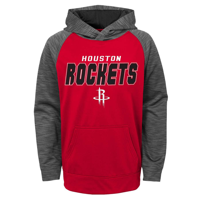 NBA Youth Heather Gray Team Color Performance Jump Shot Pullover Sweatshirt Hoodie (X-Small 4/5, Houston Rockets)