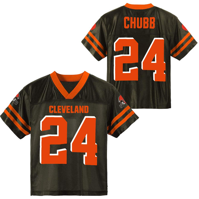 Outerstuff Nick Chubb Cleveland Browns #24 Brown Youth Player Home Jersey (X-Large)