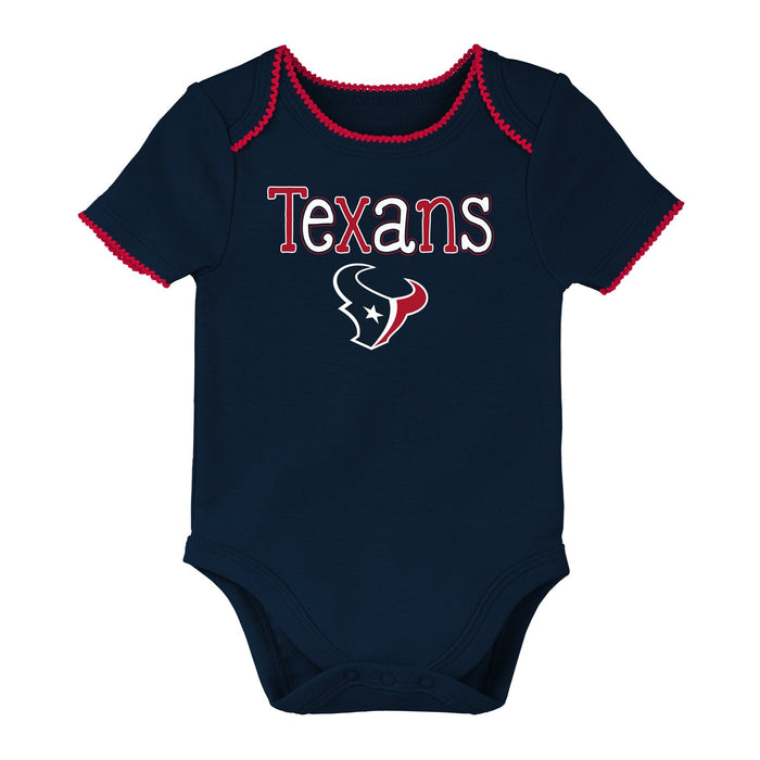 NFL Newborn "Third Quarter" 3 Piece Onesie Set, Houston Texans, Navy/Pink/White, 3 Months