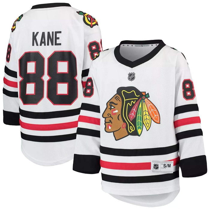 Outerstuff Patrick Kane Chicago Blackhawks White #88 Youth 8-20 Replica Away Jersey (14-20)