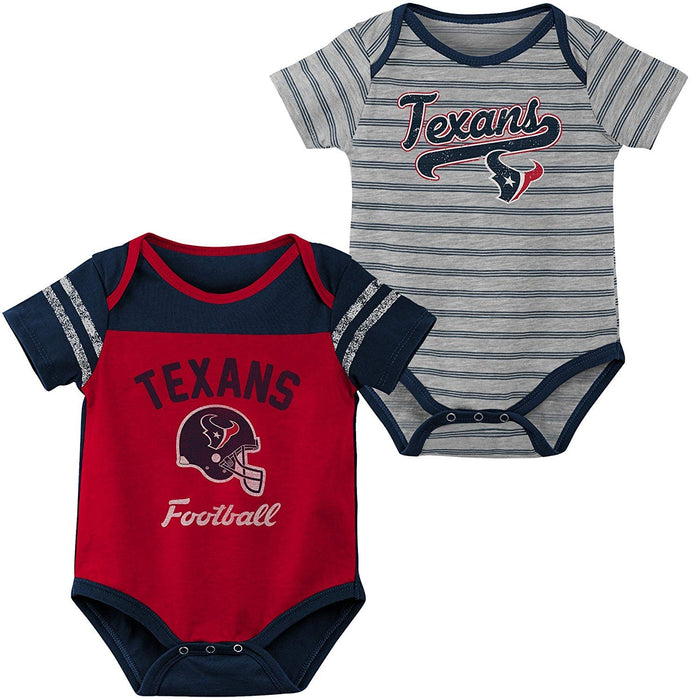 Outerstuff NFL Newborn Infant Dual Action 2 Piece Creeper Bodysuit Set (0/3 Months, Houston Texans)