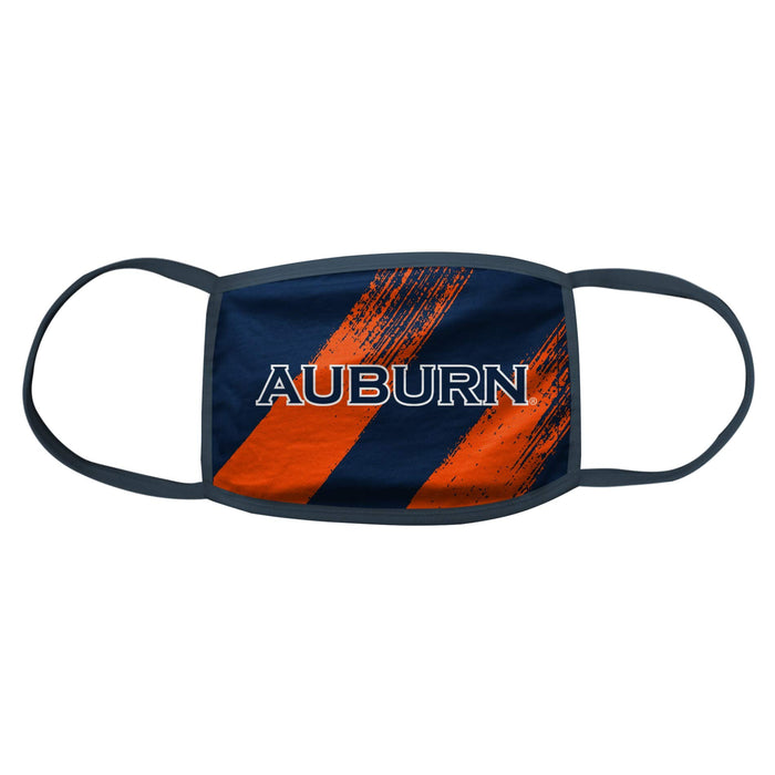 NCAA Kids Youth 4-20 2 Pack Stripe Double Layer Cloth Face Mask (Auburn Tigers, One Size 4-7)