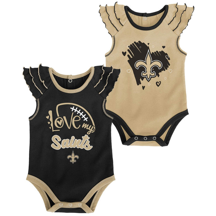 Outerstuff NFL Girls Newborn Infants Touchdown 2 Piece Creeper Bodysuit Set (Detroit Lions, 24 Months)