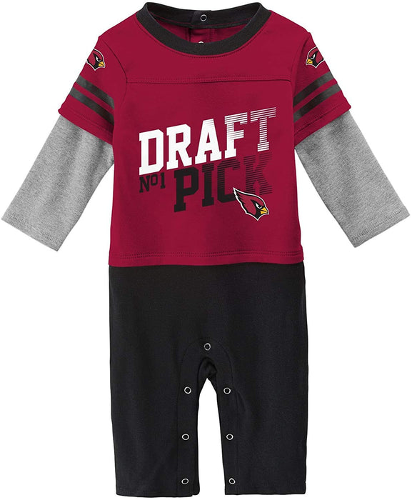 Outerstuff NFL Newborn Infants Draft Pick Long Sleeve Coverall (Arizona Cardinals, 0-3 Months)