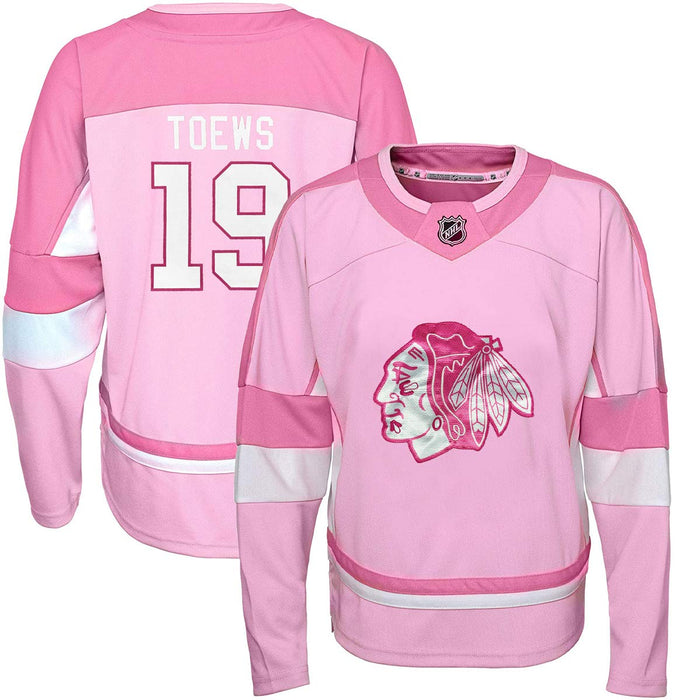 Outerstuff NHL Blank Infants Toddler Pink Fashion Premier Player Jersey (Jonathan Toews Chicago Blackhawks Pink, 24 Months)