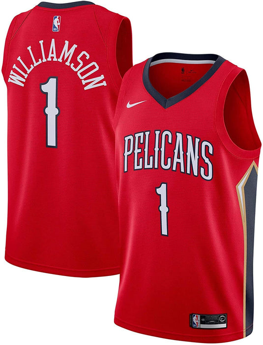 Nike Zion Williamson New Orleans Pelicans NBA Boys Youth 8-20 Red Statement Edition Swingman Jersey (Youth Small 8)