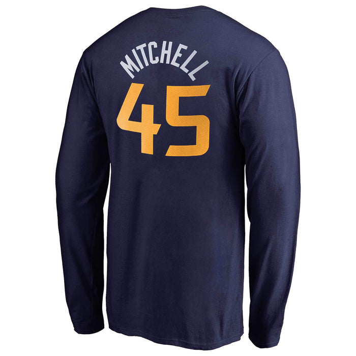 Outerstuff NBA Youth Game Time Team Color Player Name and Number Long Sleeve Jersey T-Shirt (Medium 10/12, Donovan Mitchell Utah Jazz)