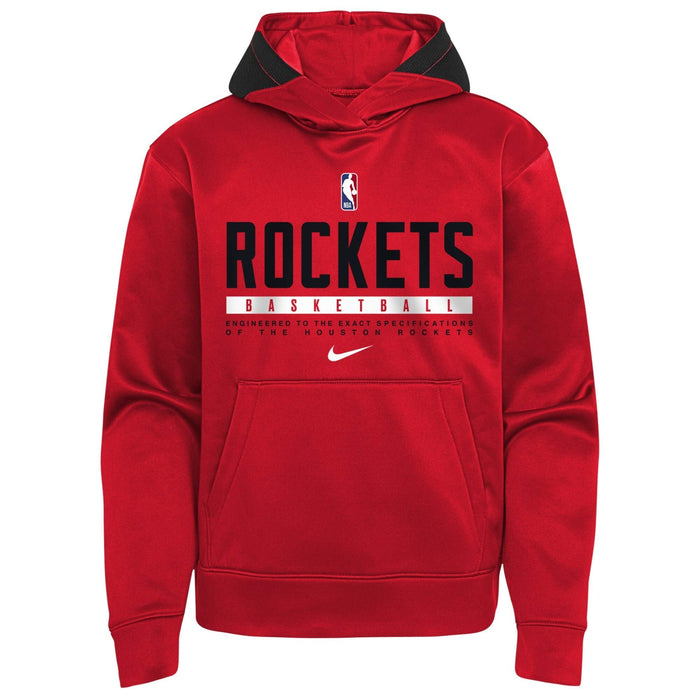 NBA Youth 8-20 Thermaflex Spotlight Performance Pullover Sweatshirt Hoodie (Houston Rockets Red, 8)