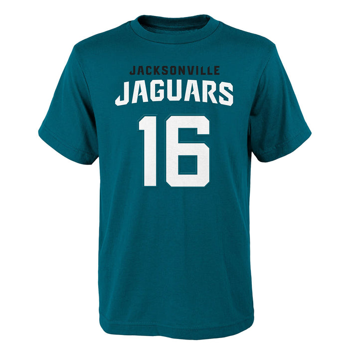 Outerstuff Trevor Lawrence Jacksonville Jaguars #16 Teal Kids 4-7 Mainliner Name and Number T-Shirt (5-6)