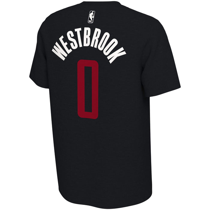 NBA Youth 8-20 Black Dri Fit Cotton Dark Icon Player Name & Number T-Shirt (Youth - Medium, Russell Westbrook Houston Rockets)