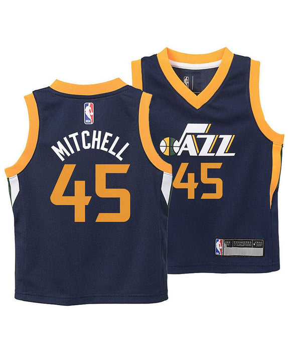 NBA Kids 4-7 Official Name and Number Replica Home Alternate Road Player Jersey (4, Donovan Mitchell Utah Jazz Navy)