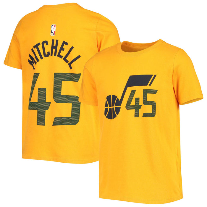 Outerstuff Donovan Mitchell Utah Jazz Yellow Kids 4-7 Statement Edition Player Name and Number T-Shirt (4)