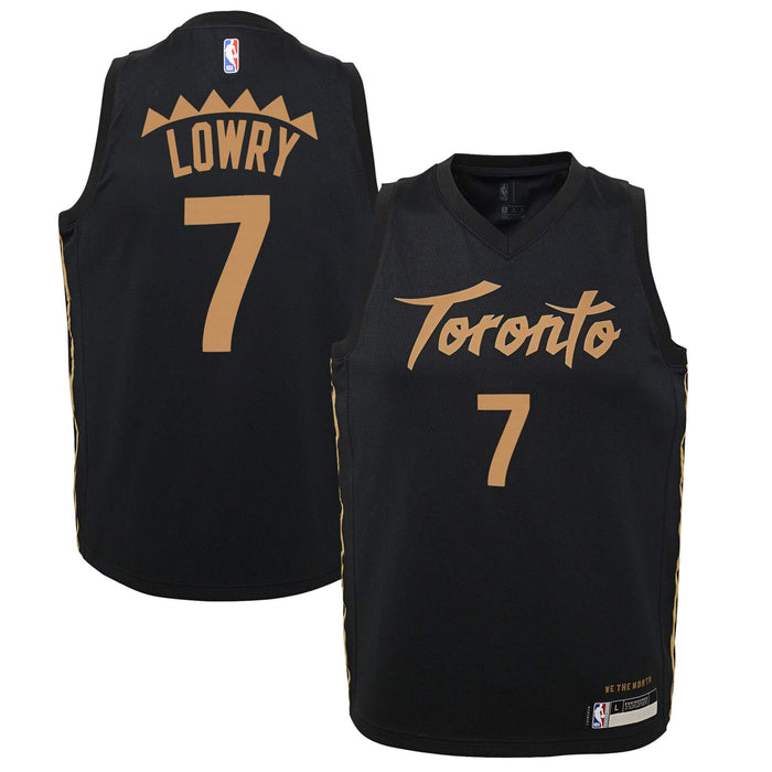 Outerstuff Kyle Lowry Toronto Raptors #7 Black Gold Kids 4-7 City Edition Jersey (4)