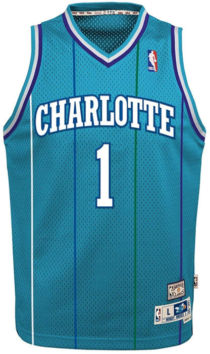 Outerstuff Muggsy Bogues Charlotte Hornets Aqua #1 Youth Throwback Soul Swingman Jersey (Youth - X-Large)