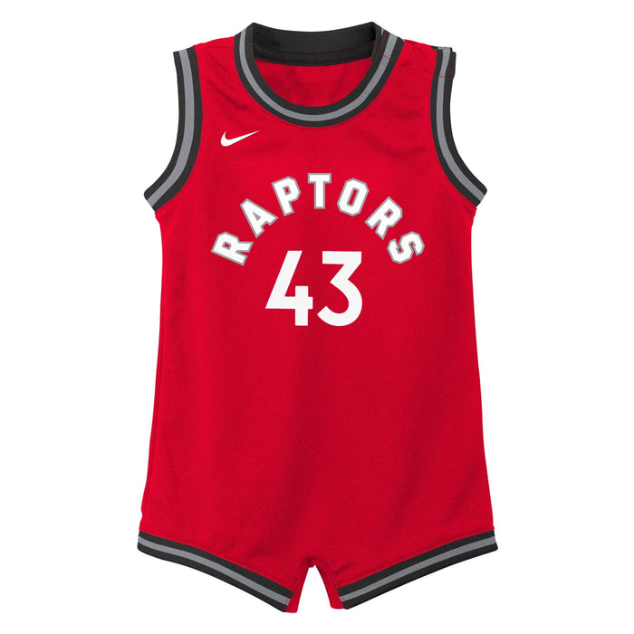 Outerstuff NBA Infants Official Name and Number Home Alternate Road Player Bodysuit Romper Jersey (18 Months, Pascal Siakam Toronto Raptors Black Gold City Edition)