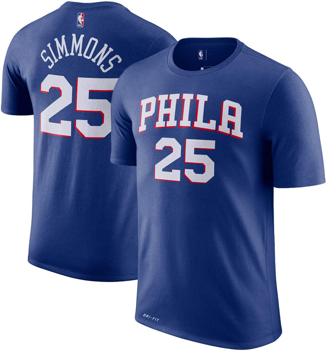 NBA Youth 8-20 Performance Dri Fit Icon Association Edition Name & Number Player T-Shirt (8, Ben Simmons Philadelphia 76ers Blue Icon Edition)