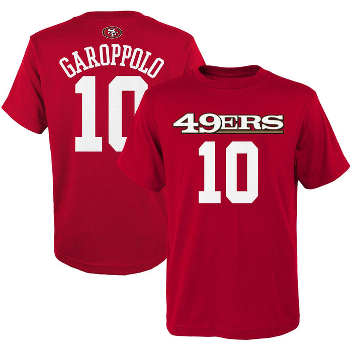 NFL Infants Toddler Team Color Alternate Mainliner Name and Number Player T-Shirt (12 Months, Jimmy Garoppolo San Francisco 49ers Home Red)