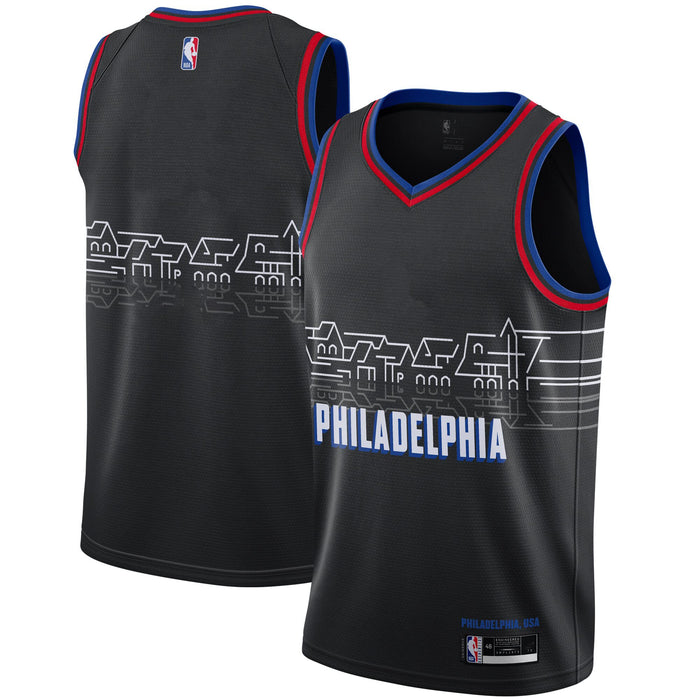 Outerstuff Philadelphia 76ers Blank Youth 8-20 Black City Edition Swingman Jersey (14-16)