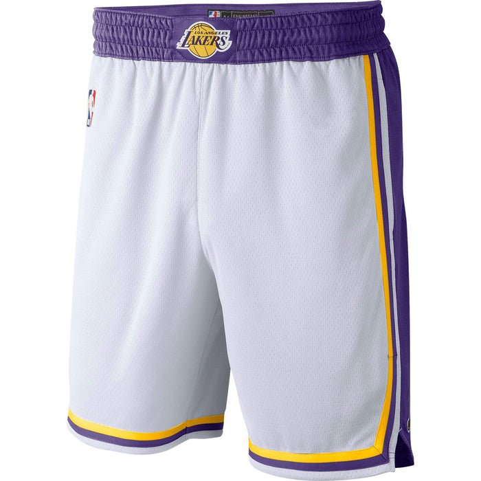 Los Angeles Lakers Youth 8-20 Official Swingman Performance Shorts (Small, Los Angeles Lakers White City Edition Shorts)