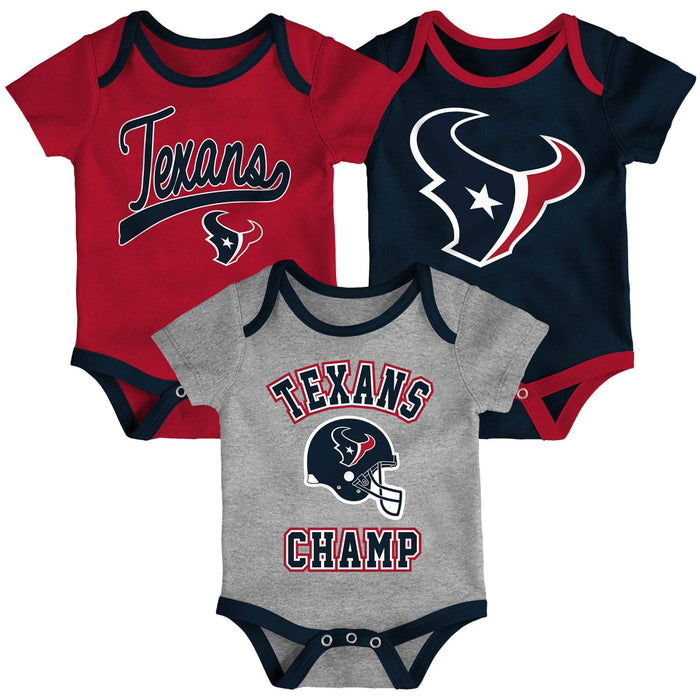 Outerstuff NFL Newborn Infants Champ 3 Piece Creeper Bodysuit Set - Houston Texans 18 Months