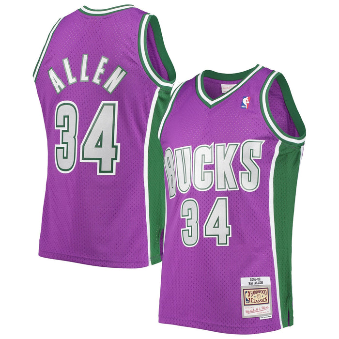 Ray Allen Milwaukee Bucks #34 Purple Youth 8-20 Soul Hardwood Classic Swingman Jersey (18-20)