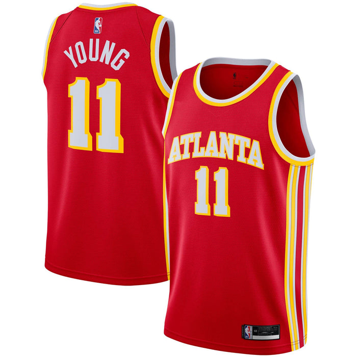 Trae Young Atlanta Hawks #11 Youth 8-20 Red Yellow Icon Edition Swingman Jersey (10-12)