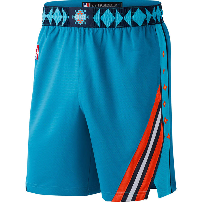 Oklahoma City Thunder Youth 8-20 Official Swingman Performance Shorts (Youth - Small, Oklahoma City Thunder Aqua City Edition Shorts)