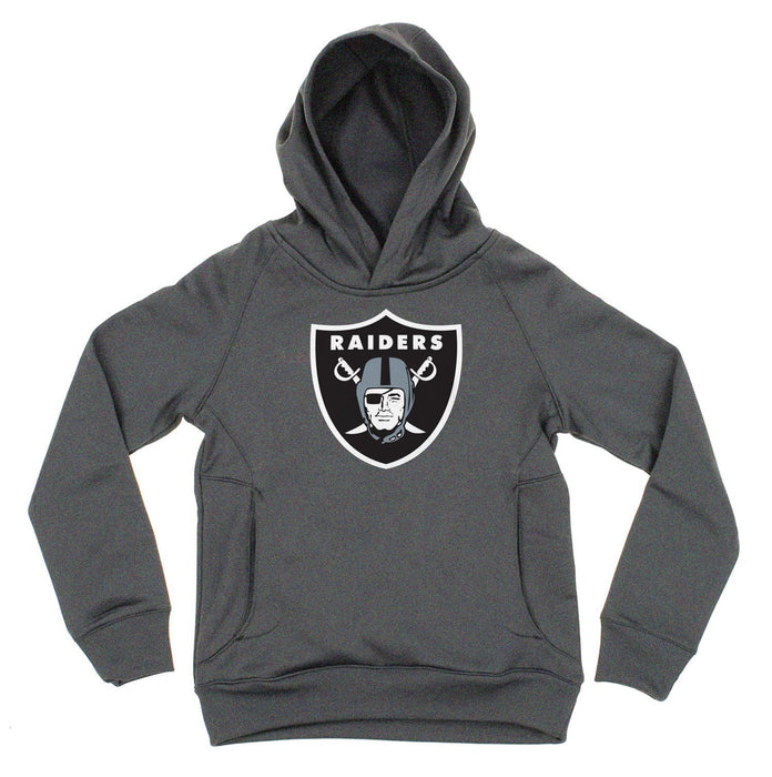 NFL Youth 8-20 Team Color Wordmark Fleece Pullover Sweatshirt Hoodie (Medium 10/12, Oakland Raiders)