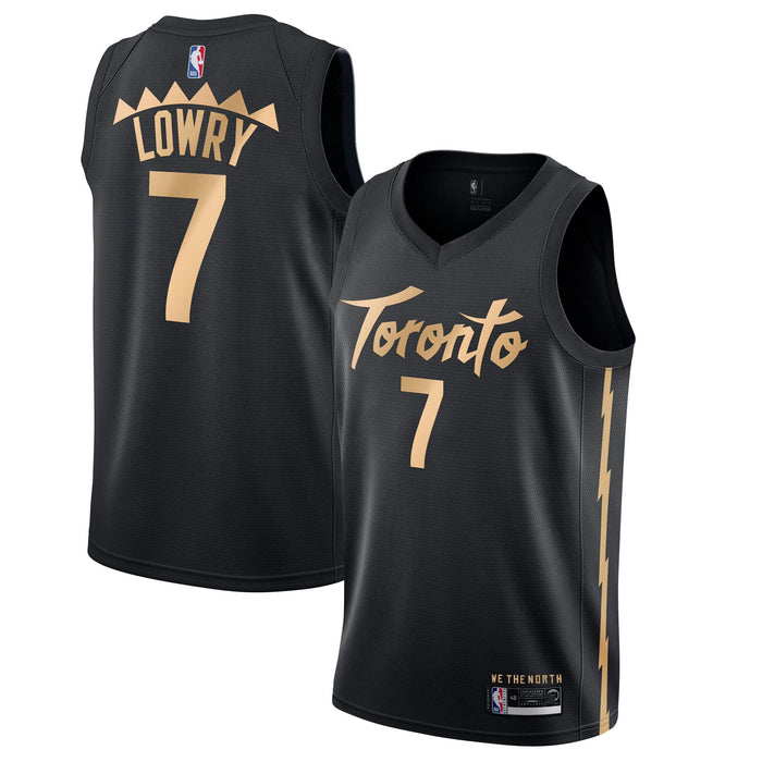 Outerstuff Kyle Lowry Toronto Raptors #7 Youth 8-20 Black Gold City Edition Swingman Jersey (8)