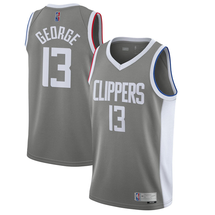 Paul George Los Angeles Clippers #13 Youth 8-20 Gray Earned Edition Swingman Jersey (10-12)