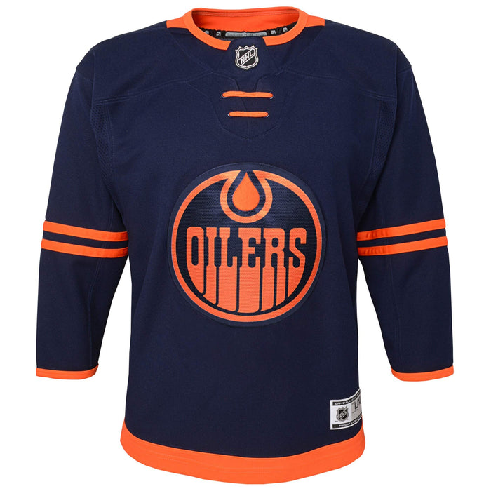 NHL Kids Youth 4-20 Blank Home Alternate Away Premier Team Jersey (Edmonton Oilers Alternate Navy, 4-7)