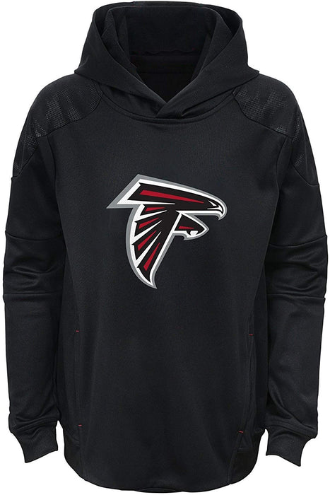 Atlanta Falcons Youth Black Primary Logo Performance Pullover Hoodie (Small 8)