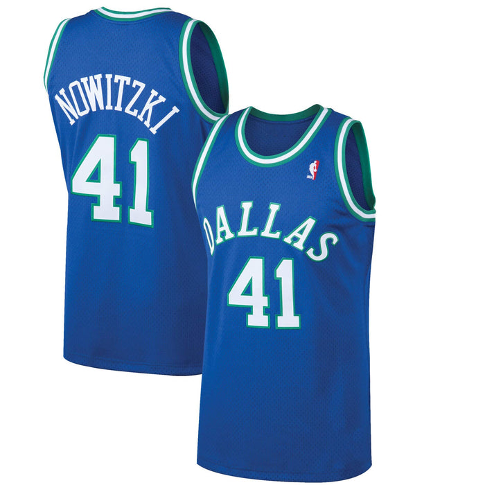 Dirk Nowitzki Dallas Mavericks #41 Blue Youth 8-20 Soul Hardwood Classic Swingman Jersey (8)