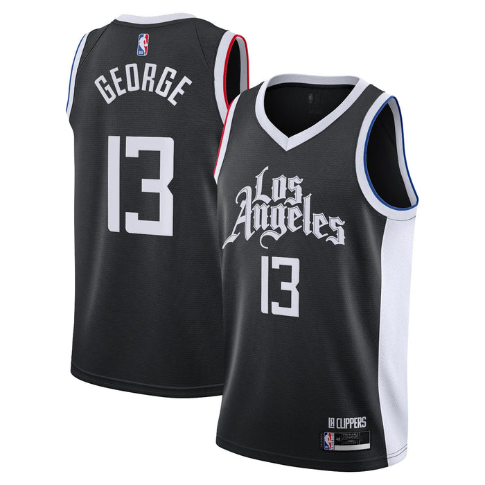 Paul George Los Angeles Clippers #13 Youth 8-20 Black City Edition Swingman Jersey (8)