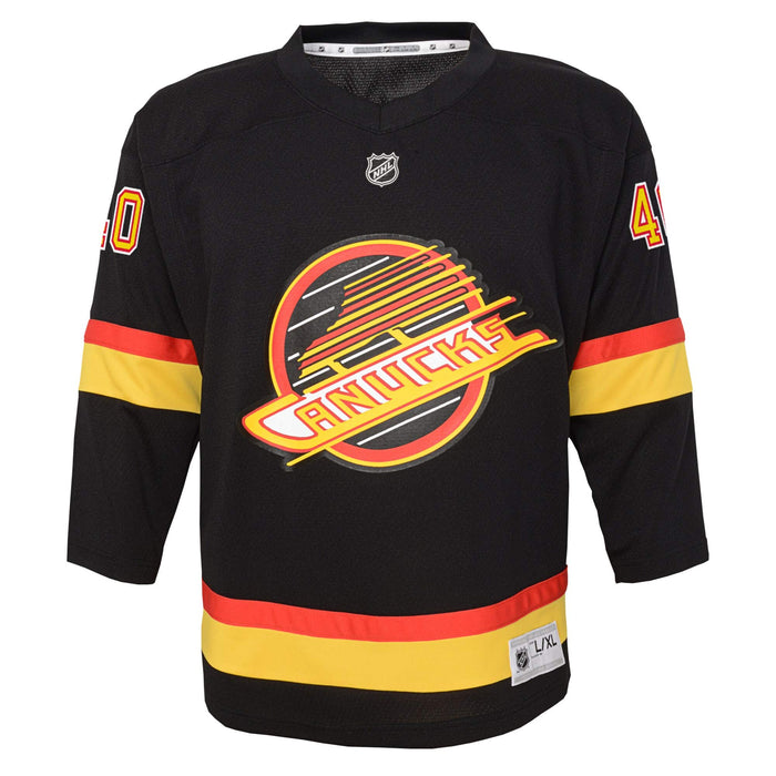 Outerstuff Elias Petterson Vancouver Canucks Black #40 Youth 8-20 Flying Skate Replica Jersey (8-12)