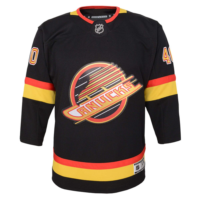 Outerstuff Elias Pettersson Vancouver Canucks Black #40 Kids Youth 4-20 Retro Skate Premier Jersey (8-12)