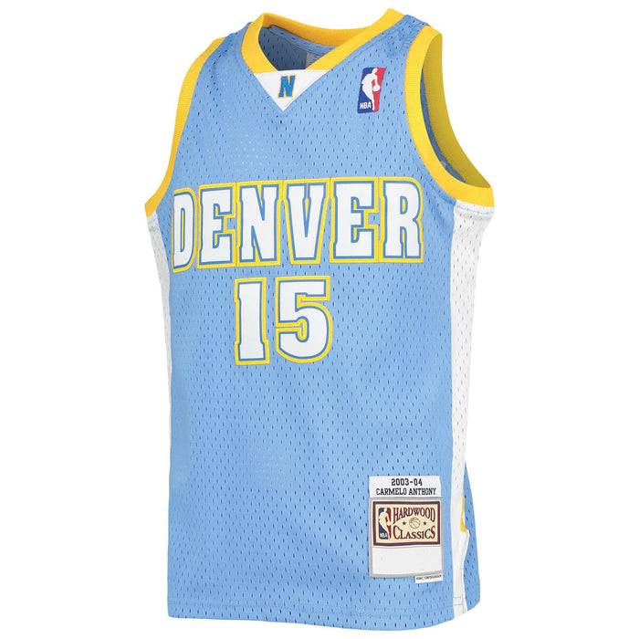 Carmelo Anthony Denver Nuggets #15 Light Blue Youth 8-20 Soul Hardwood Classic Swingman Jersey (8)