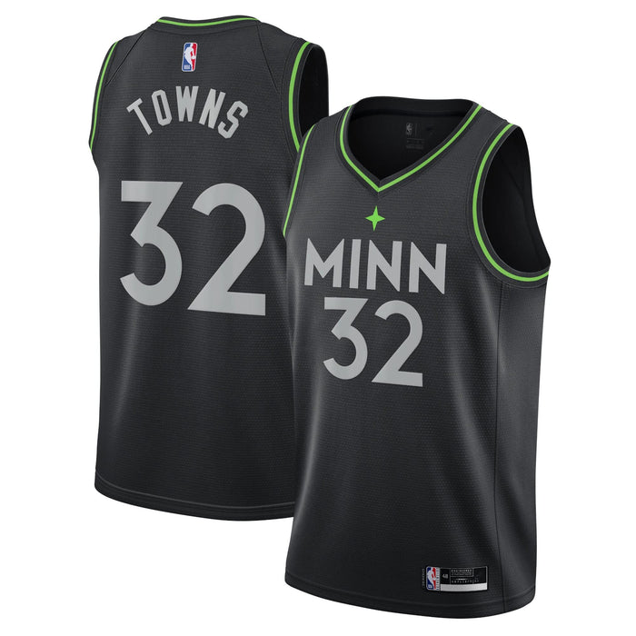 Outerstuff Karl Anthony Towns Minnesota Timberwolves #32 Youth 8-20 Black City Edition Swingman Jersey (10-12)
