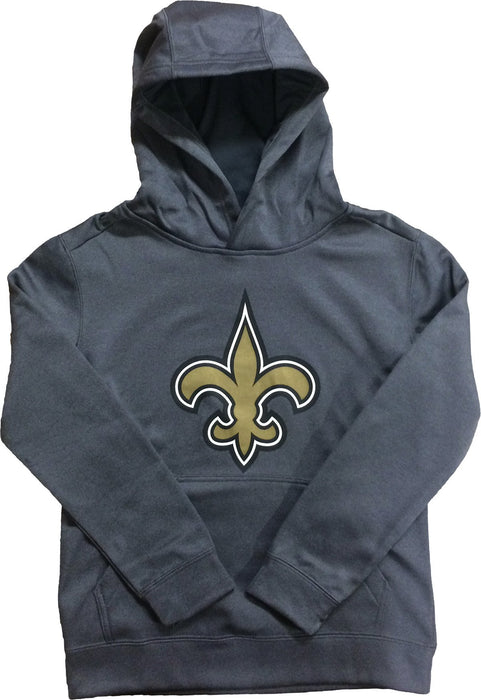New Orleans Saints Grey Performance Primary Logo Pullover Hoodie (Small 8)