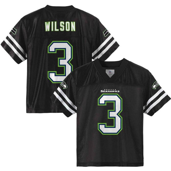 Russell Wilson Seattle Seahawks #3 Black Youth 8-20 Alternate Player Jersey (Medium)