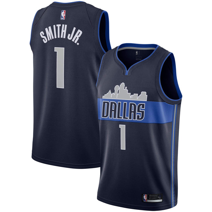 Outerstuff Dennis Smith Jr Dallas Mavericks #1 Navy Official Youth 8-20 Statement Edition Swingman Jersey (Large 14/16)