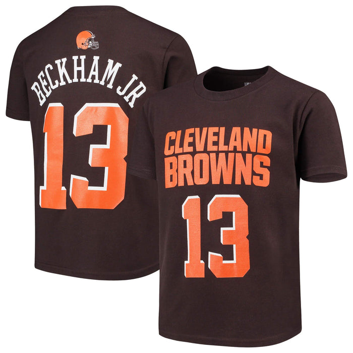 Odell Beckham Jr Cleveland Browns Brown Youth 8-20 Mainliner Name & Number Player T-Shirt (X-Large 18/20)