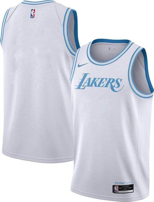 Outerstuff Los Angeles Lakers Blank Youth 8-20 White Blue City Edition Swingman Jersey (10-12)