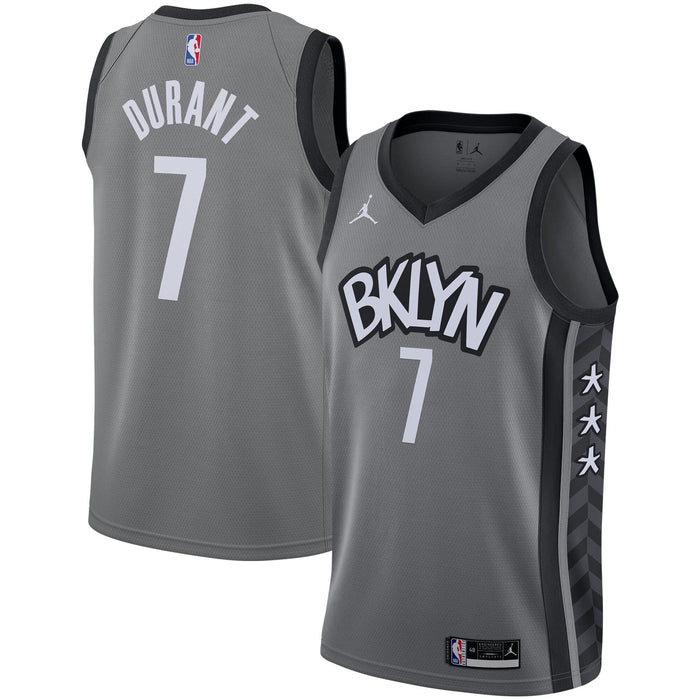 Outerstuff Kevin Durant Brooklyn Nets #7 Youth 8-20 Gray Statement Edition Swingman Jersey (8)