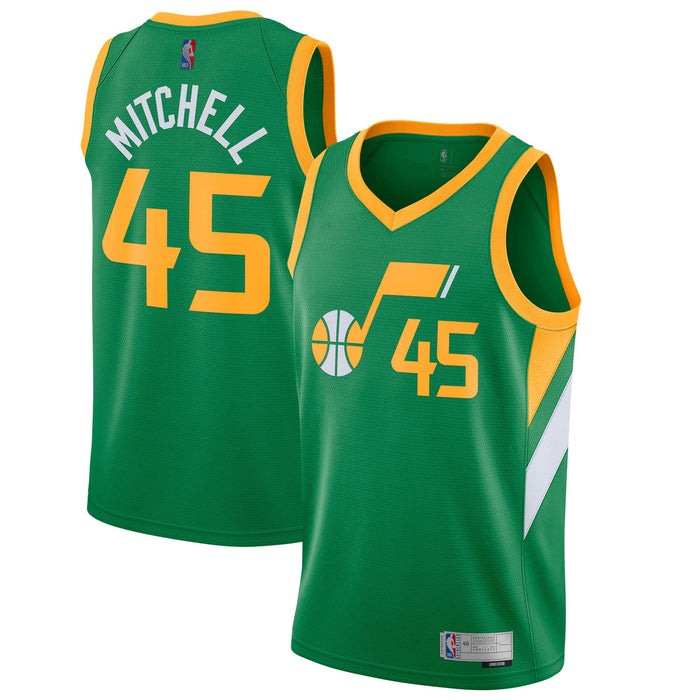 Outerstuff Donovan Mitchell Utah Jazz #45 Youth 8-20 Green Earned Edition Swingman Jersey (8)