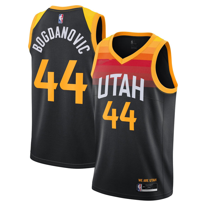 Outerstuff Bojan Bogdanovic Utah Jazz #44 Youth 8-20 Black City Edition Swingman Jersey (8)