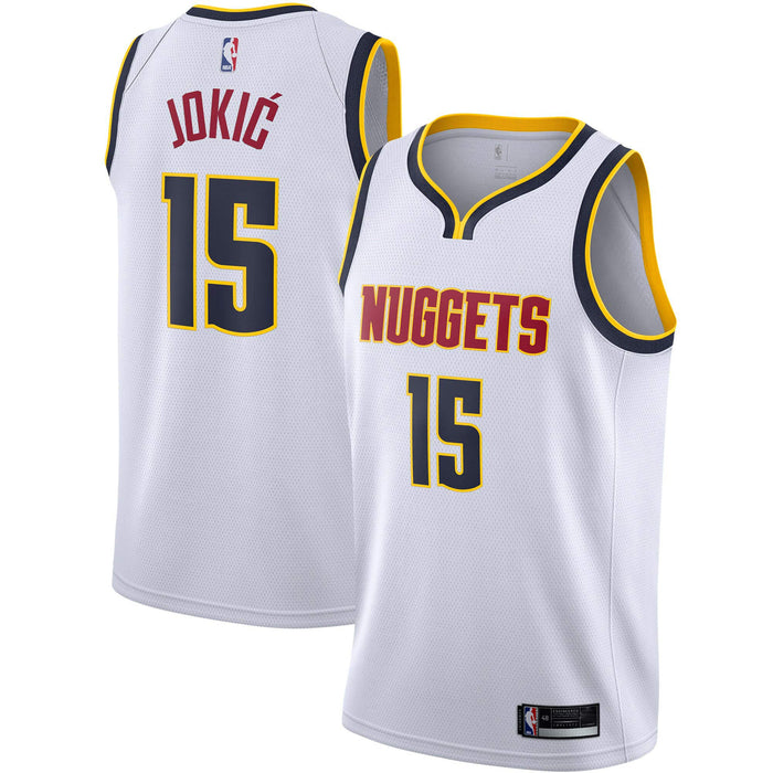 Nikola Jokic Denver Nuggets #15 Official Youth 8-20 Swingman Jersey (Small 8, Nikola Jokic Denver Nuggets White Association Edition)